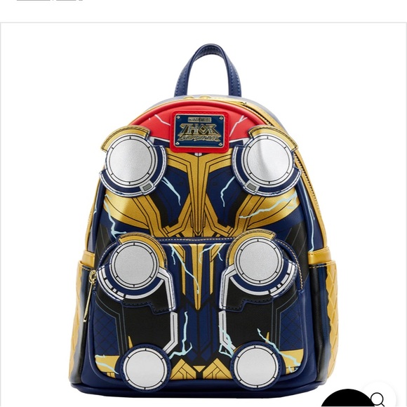 Loungefly Disney Marvel Thor Love and Thunder GITD Mini back pack blue red main image 5